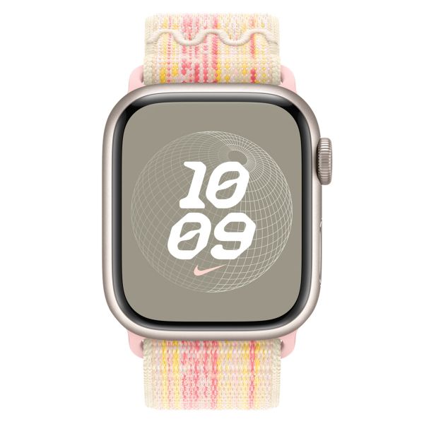 Apple Nike Sport Loop Armband für das  Apple Watch Series 1 t/m 9 / SE (38/40/41 mm) | Series 10 / 11 (42 mm) - Starlight & Pink