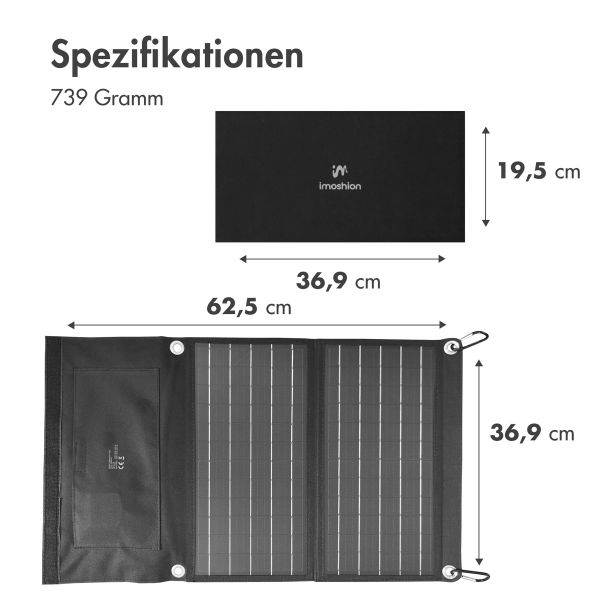 imoshion Solar Charger – Faltbare Solarladegerät – 21 Watt