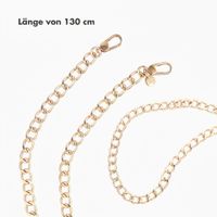 Selencia Rivièra MagSafe Backcover mit abnehmbaren Haken für das Apple iPhone 15 Pro - Powder Blue + Bold Chain (130 cm) - Gold