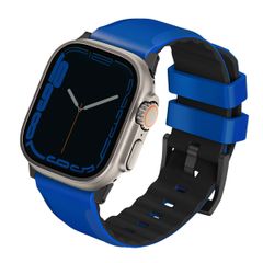 Uniq Linus AiroSoft™ Silikonarmband für das  Apple Watch Series 1 t/m 11 / SE / Ultra (44/45/46/49 mm) - Racing Blue