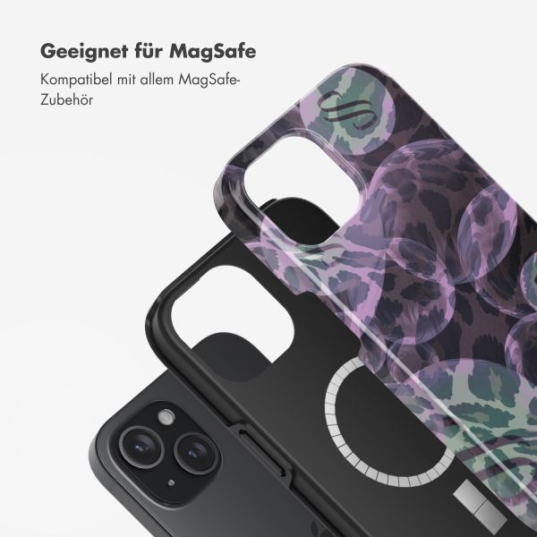 Selencia Vivid Tough Back Cover MagSafe für das iPhone 15 - Leo Bubble Green