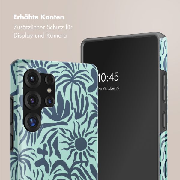 Selencia Vivid Tough Back Cover für das Samsung Galaxy S25 Ultra - Tropical Vibes Light Blue