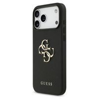 Guess Big 4G Logo Hülle Grained Apple iPhone 17 Pro Max - Schwarz