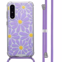 imoshion Design Hülle mit Band Samsung Galaxy A26 - Tropical Violet Flowers Connect