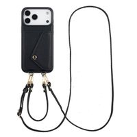 Selencia Sera HandyHülle mit Kordel und Umschlag-Kartenhalter Apple iPhone 17 Pro Max - Schwarz