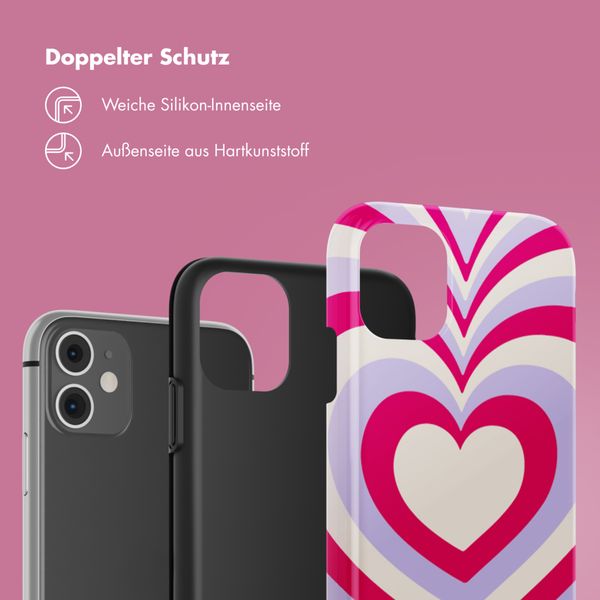 Selencia Vivid Back Cover Apple iPhone 11 - Double Hearts Rubine Red Lilac