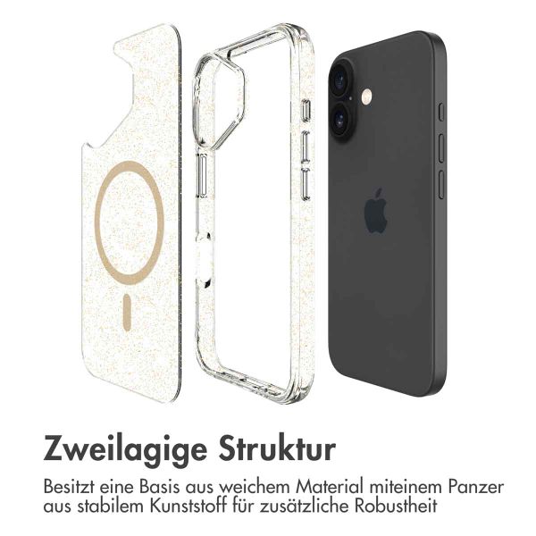 imoshion Glitzer Back Cover mit MagSafe für das iPhone 16 - Gold