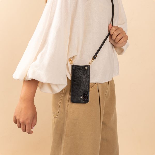 Selencia Crossbody-Handykette - Schwarz