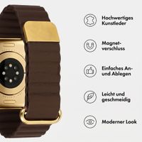 imoshion Magnetisches Kunstlederarmband für Apple Watch | 38/40/41/42 mm - Braun