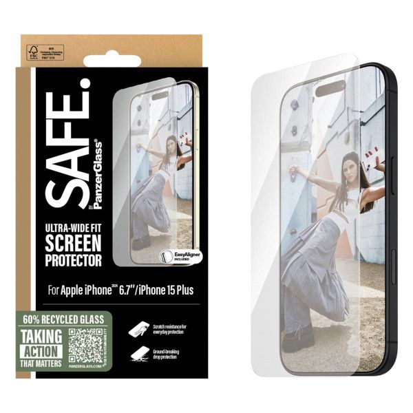 SAFE by PanzerGlass Ultra-Wide Fit Displayschutz Apple iPhone 16 Plus / 15 Plus
