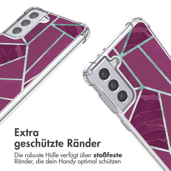 imoshion Design Hülle mit Band für das Samsung Galaxy S21 Plus - Bordeaux Graphic