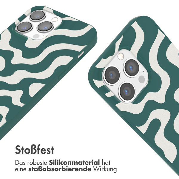 imoshion SilikonHülle design mit Band Apple iPhone 13 Pro Max - Petrol Green Groovy