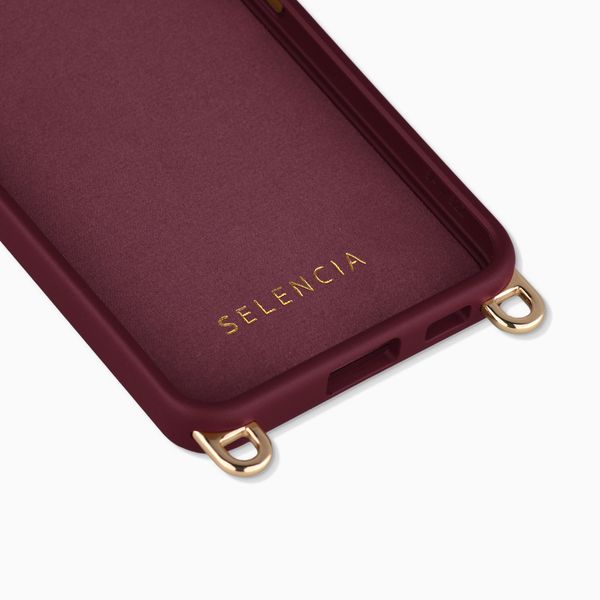 Selencia Rivièra Backcover mit MagSafe mit abnehmbaren Haken Samsung Galaxy S25 / S24 - Bold Burgundy