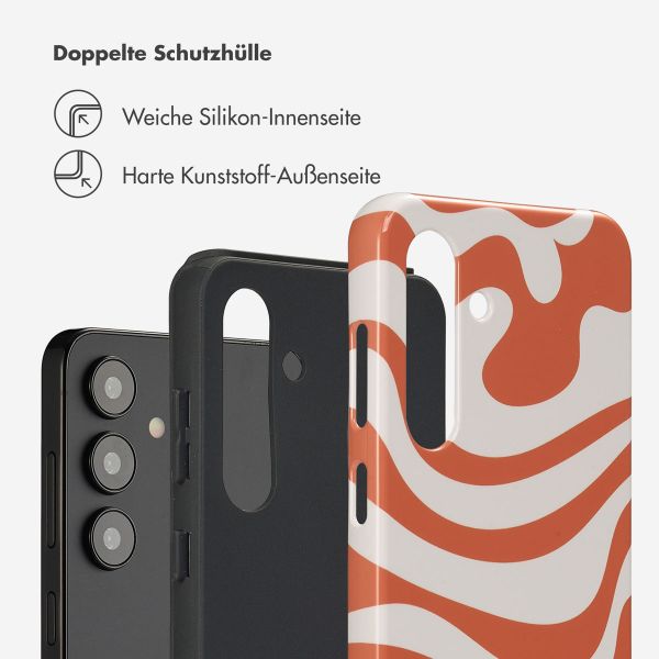 Selencia Vivid Tough Back Cover für das Samsung Galaxy S24 - Dream Swirl Orange