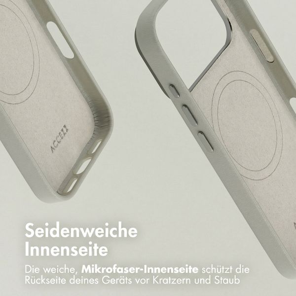 Accezz MagSafe Leather Backcover Apple iPhone 18 Pro Max / 17 Pro Max - Light Grey