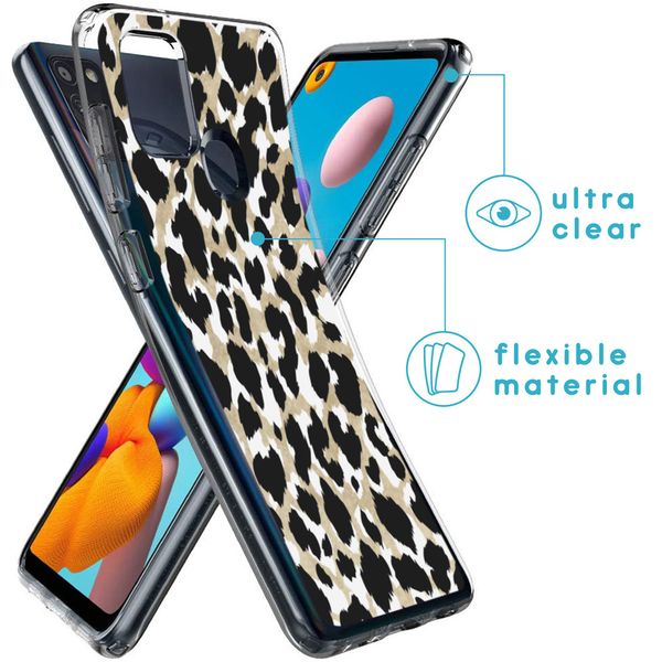 imoshion Design Hülle für das Samsung Galaxy A21s - Leopard / Schwarz