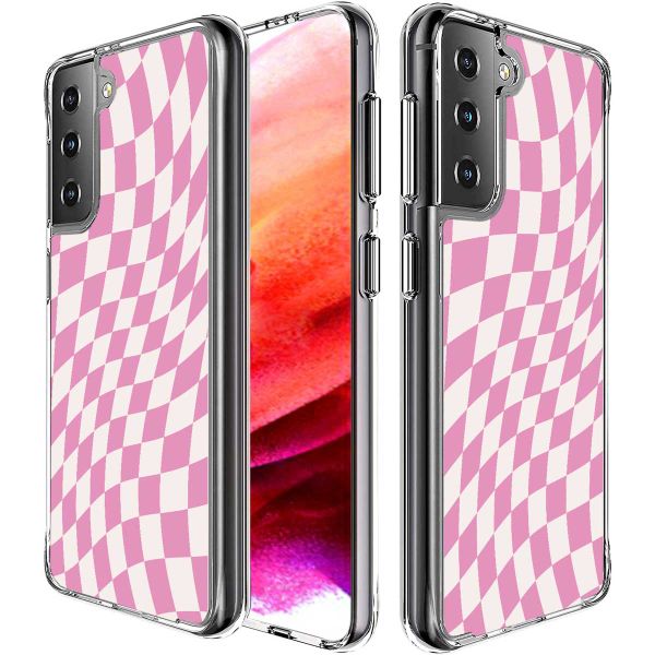 imoshion Design Hülle für das Samsung Galaxy S21 FE - Retro Pink Check