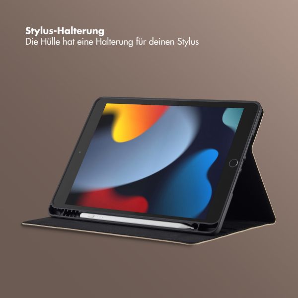 Selencia Riva Klapphülle Apple iPad 9 (2021) 10.2 Zoll / iPad 8 (2020) 10.2 Zoll / iPad 7 (2019) 10.2 Zoll - Beige