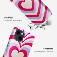 Selencia Vivid Tough Back Cover MagSafe für das iPhone 13 - Double Hearts Rubine Red Lilac