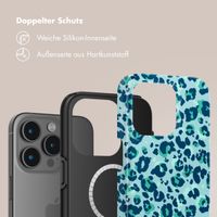 Selencia Vivid Tough Back Cover mit MagSafe für das iPhone 15 Pro Max - Wild Spots Light Blue