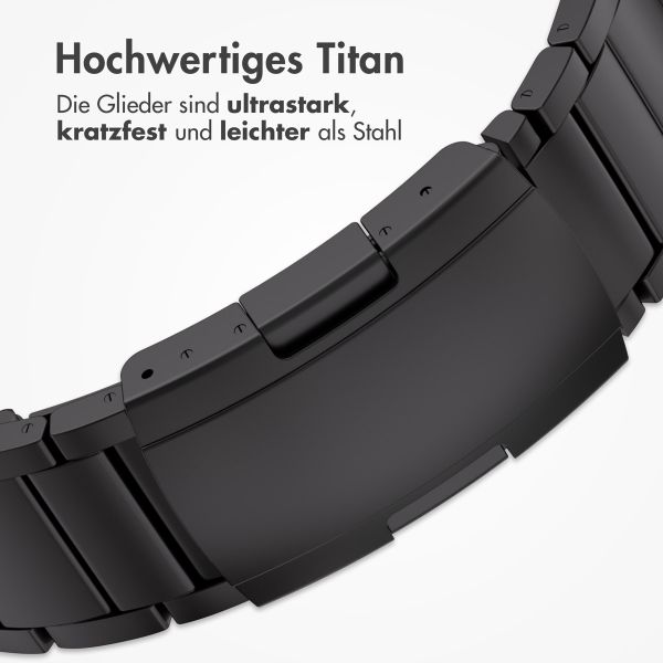 Accezz Mattes Titanstahlarmband für das  Apple Watch Series 1 t/m 9 / SE (38/40/41 mm) | Series 10 / 11 (42 mm) - Schwarz