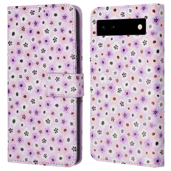 imoshion ﻿Design Klapphülle für das Google Pixel 6a - Purple Flowers