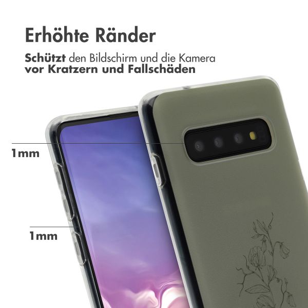 imoshion Design Hülle für das Samsung Galaxy S10 - Floral Green