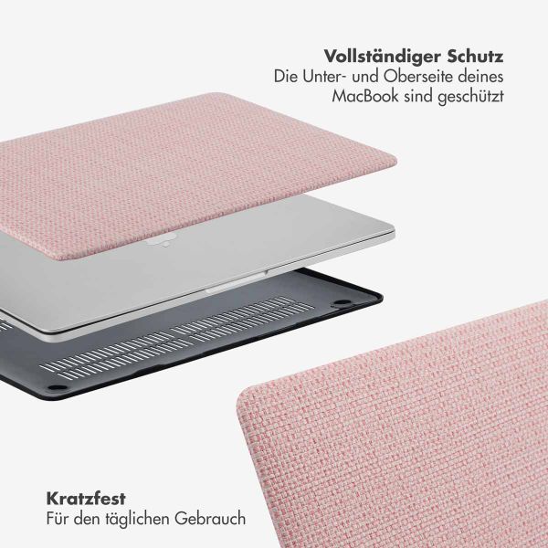 Selencia Cover mit gewebter Oberfläche für das MacBook Pro 13 Zoll (2020 / 2022) - A2289 / A2251 / A2338 - Rosa