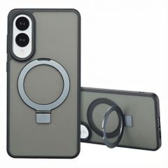 Accezz Ring Stand Backcover mit MagSafe Samsung Galaxy S25 Edge - Schwarz