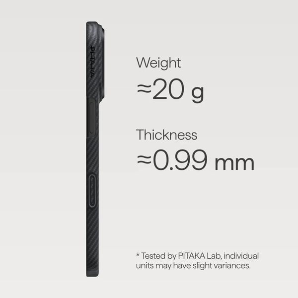 Pitaka Ultra Slim Case Apple iPhone 17 Pro - Schwarz