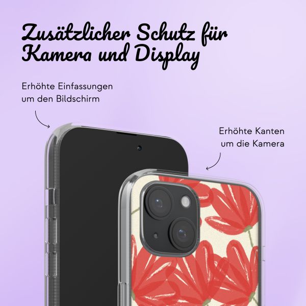 Personalisierte Hülle mit Blumen iPhone 14 - Transparent