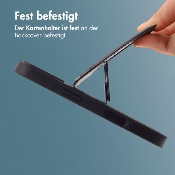 imoshion Backcover mit Kartenfach und Ständer Apple iPhone 16 - Schwarz