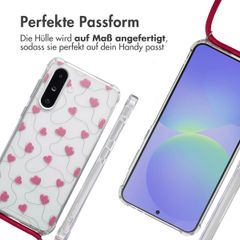 imoshion Design Hülle mit Band Samsung Galaxy A36 - Dusty Rose Connected Hearts