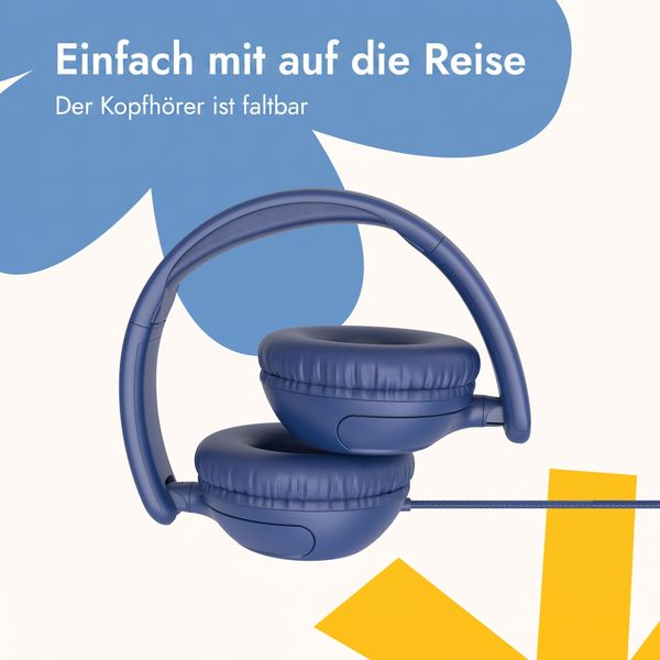 imoshion Kinderkopfhörer mit AUX-Kabel - Dezibelbegrenzer - Denim Blue