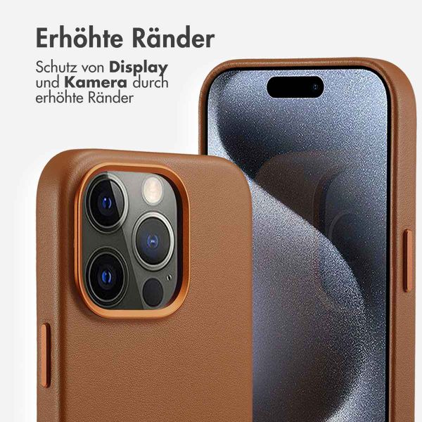 Accezz MagSafe Leather Backcover Apple iPhone 15 Pro - Sienna Brown