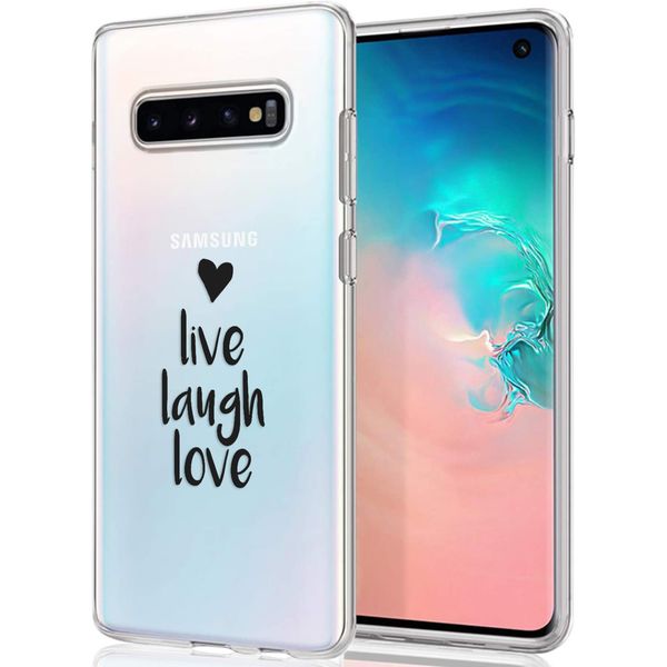 imoshion Design Hülle Samsung Galaxy S10 - Live Laugh Love - Schwarz