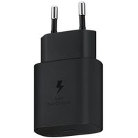 Samsung Ladebündel | Original USB-C-zu-USB-C-Kabel - 1.8 meter - 25 Watt - Schwarz + Original Fast Charging Adapter USB-C Oplader - in Fabrikverpackung - 25 Watt - Schwarz