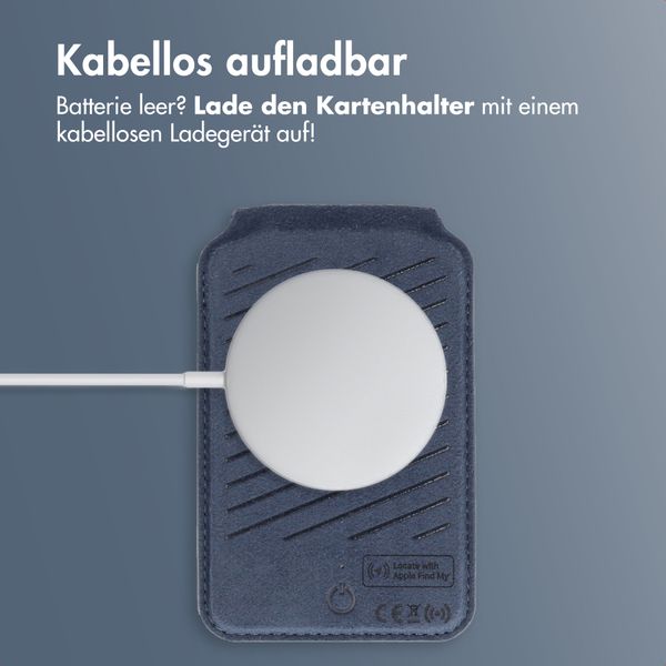 Accezz Magnetische Leder-Wallet mit Standfunktion - Geeignet für Apple Find My - Nightfall Blue