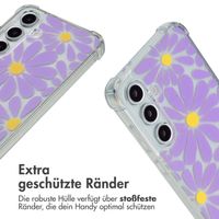 imoshion Design Hülle mit Band Samsung Galaxy S24 FE - Tropical Violet Flowers Connect