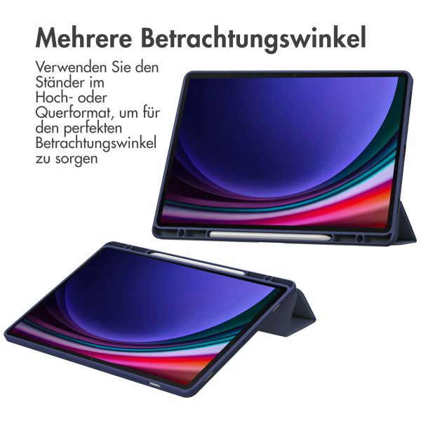 imoshion Trifold Hardcase Klapphülle für das Samsung Galaxy Tab S10 Plus / Tab S9 Plus / Tab S9 Plus FE 12.4 Zoll - Dunkelblau