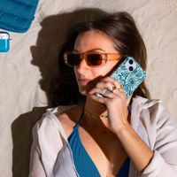 Selencia Vivid Tough Back Cover mit MagSafe für das iPhone 16 Pro Max - Tropical Vibes Light Blue