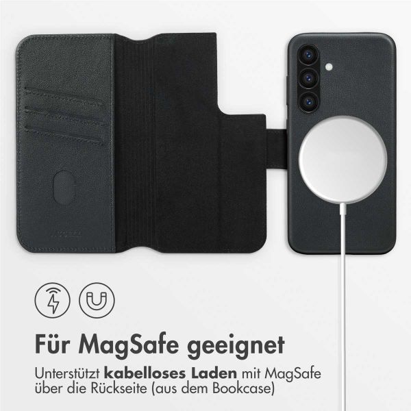 Accezz 2-in-1 Klapphülle aus Leder mit MagSafe für das Samsung Galaxy S24 - Onyx Black