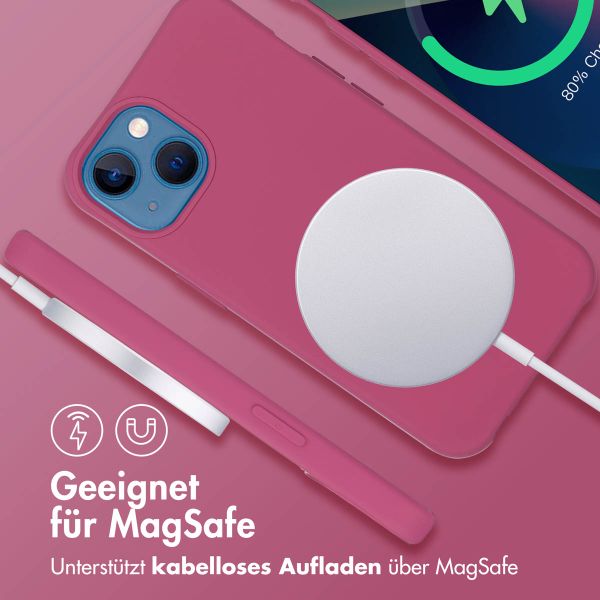 imoshion Color Backcover mit abnehmbarem Handykette und MagSafe Apple iPhone 13 - Raspberry