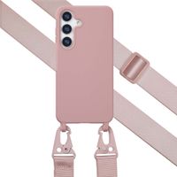 Selencia Silikonhülle design mit Band für das Samsung Galaxy S25 Plus - Sand Pink