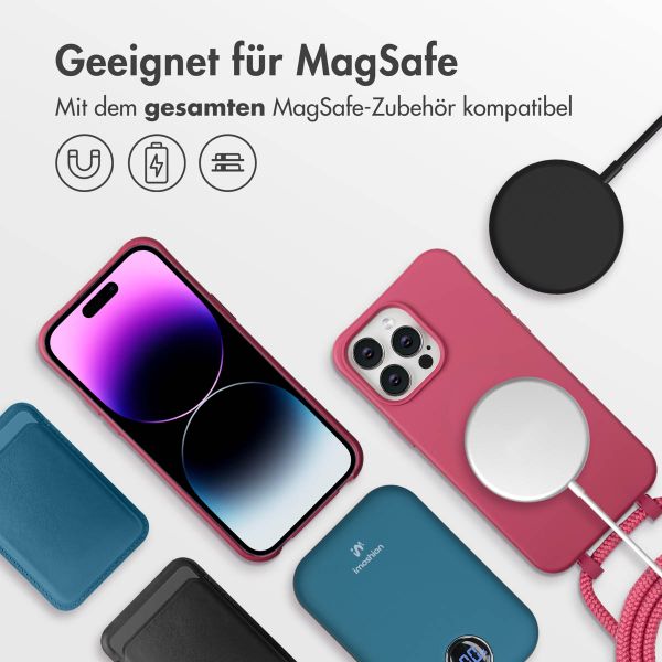 imoshion Color Backcover mit abnehmbarem Handykette und MagSafe Apple iPhone 14 Pro Max - Raspberry
