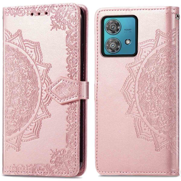 imoshion Mandala Klapphülle für das Motorola Edge 40 Neo - Rose Gold