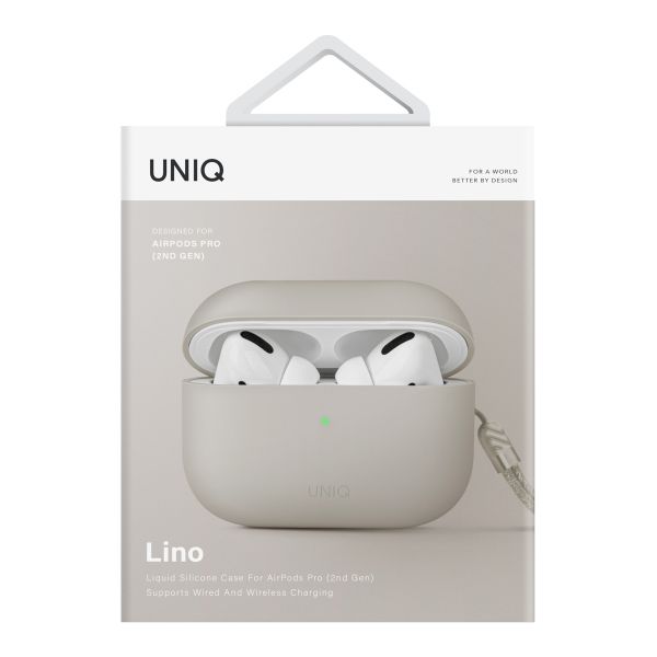 Uniq Lino Hybrid Liquid Silicone Case für Apple AirPods Pro 2 - Beige Ivory