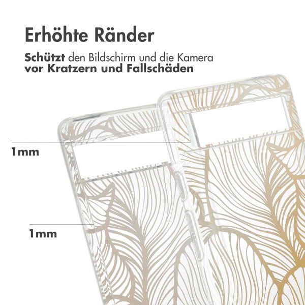 imoshion Design Hülle Google Pixel 6a - Golden Leaves Transparent