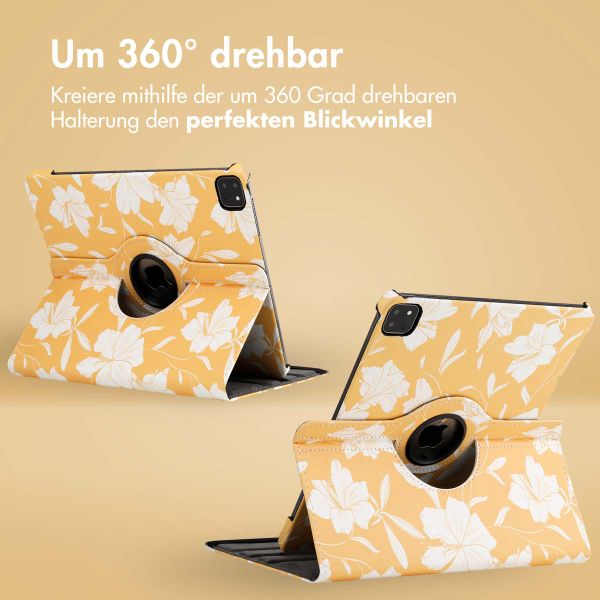 imoshion 360° drehbare Design Klapphülle Apple iPad Pro 12.9 (2018/2020/2021/2022) - Yellow Flowers