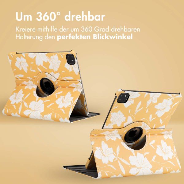 imoshion 360° drehbare Design Klapphülle für das iPad Pro 12.9 (2018 / 2020 / 2021 / 2022) - Yellow Flowers